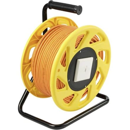 Renkforce RJ45 Netwerk Kabelhaspel CAT 7a S/FTP 50.00 m Oranje Rond