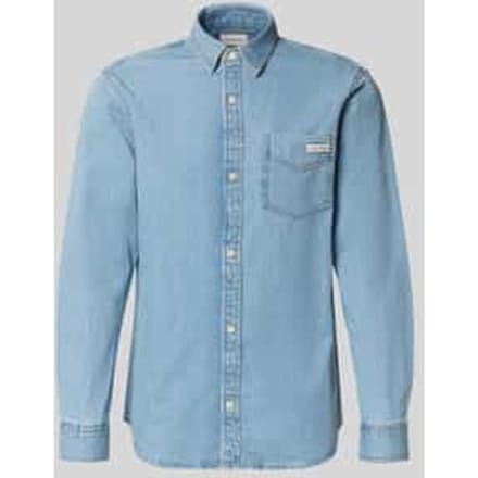 regular fit jeanshemd met labeldetail