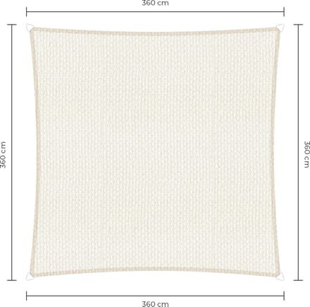 Sunfighters vierkant 3,6 meter Wit