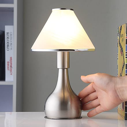 Lindby - Tafellamp - 1licht - glas, metaal - H: 25.5 cm - E14 - wit albast, gesatineerd nikkel