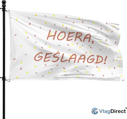 VlagDirect - Hoera Geslaagd vlag - Eindexamen vlag - 90 x 150 cm.