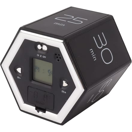 Hex Flip Timer met Stille Alarmfunctie Magnetische Tijdmanagement Kubus Timer met LCD-scherm voor Koken Studeren Werken zwart