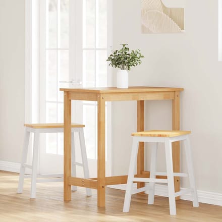 vidaXL - Barstoelen - 2 - st - massief - hout - wit