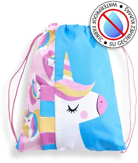 Denokids CFF-26Y1-141 Pink Girls Beach Backpack Bag Unicorn Printed STD