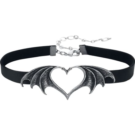 Alchemy Gothic - Gothic Choker - Nocte Amor - voor Vrouwen - zwart-zilverkleurig