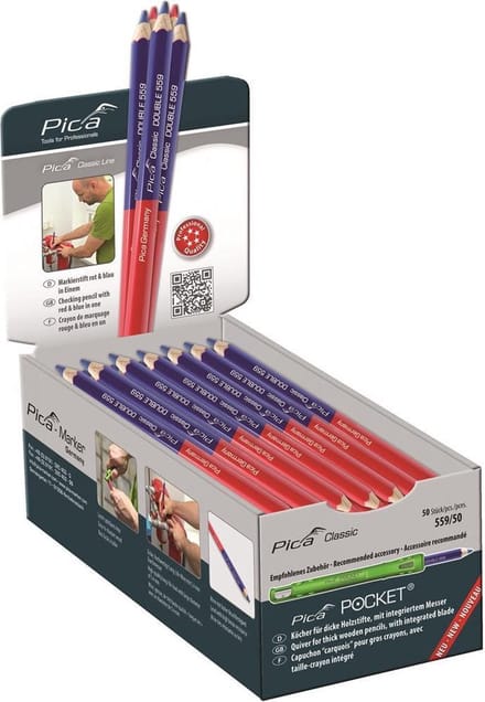Pica PI559-50 Dubbel potlood - 175mm - Rood/Blauw (50st)