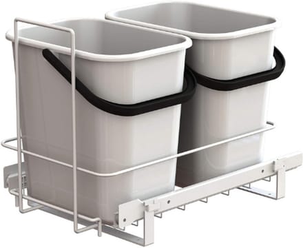 Thuys – Uittrekbare Keukenafvalbak 11,5L – 2 Binnenemmers – Compacte Afvalbak – Wit