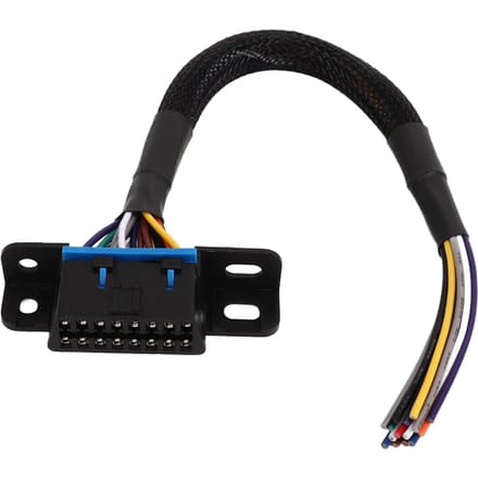 Câble OBD2 femelle vers ouvert 16 broches, robuste et résistant à l'usure, faisceau de câbles fixe en queue de cochon pour tableau de bord black