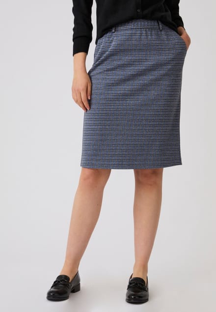 Damart - Rok van jacquard milanobreisel - Dames - Blauw - 46