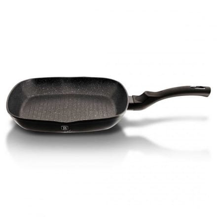 Berlinger Haus Metallic Serie - Granieten Grillpan - 28 cm - Soft-Touch Handgreep - Turbo Inductie