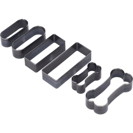 Ensemble de 6 Matrices de Découpe Outil de Coupe Creux Poinçon Artisanat du Cuir Forme Rectangle Ovale Os black