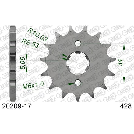 Tandwiel Afam 428 17 dents