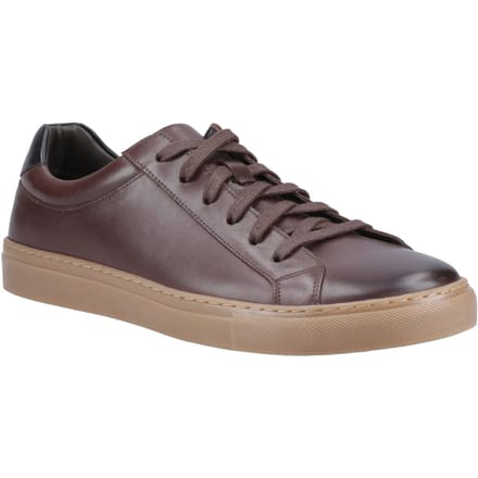 Hush Puppies Colton Leder Heren Koffie Sneakers