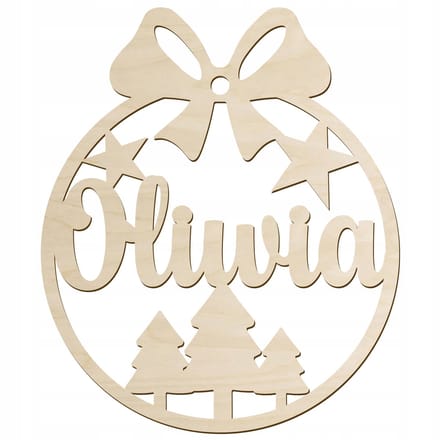 SMX Design - Kerstbal - Personalisatie - Hout - 9x10 cm