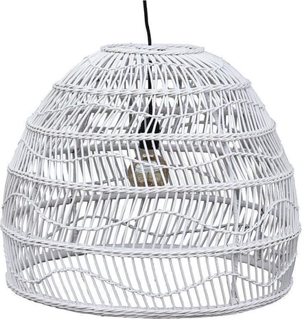 Witte Rotan Hanglamp Liv - 59 cm - E27 - lamp rotan - Bol lamp