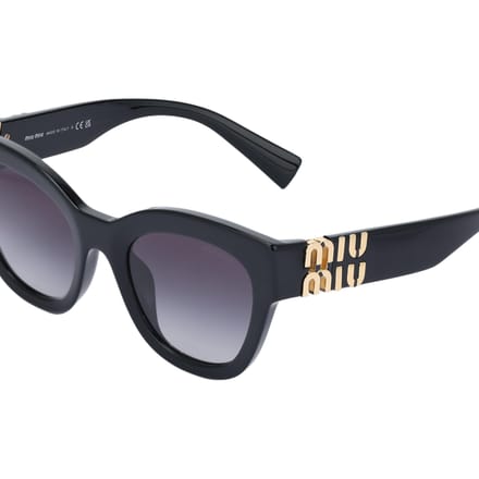 Miu Miu Logo Design Cat Eye Zonnebril Dames zonnebril Zwart SMU01YF-1AB5D1 Default Packaging,51