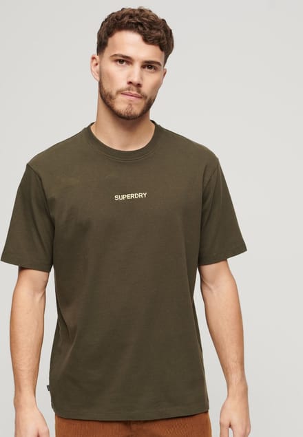 Superdry - Micro Logo Graphic T-shirt met losse pasvorm - Heren - Tops