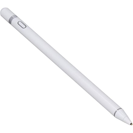 Stylet Capacitif Actif en Aluminium à Pointe Fine Stylet Tactile Universel Stylo Actif pour Tablettes IOS pour Android blanc