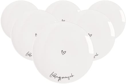 Frühstücksteller Lieblingsmensch Statement ø 21,2 cm Set van 6