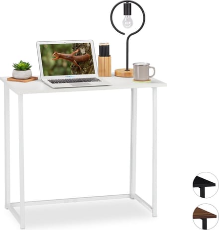 bureau inklapbaar - ruimtebesparend - 74,5 x 80 x 45 cm - metalen frame - wit