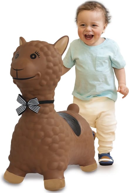 Jamara Skippybal - 460542 Skippydier Bruin Lama Junior met Pomp