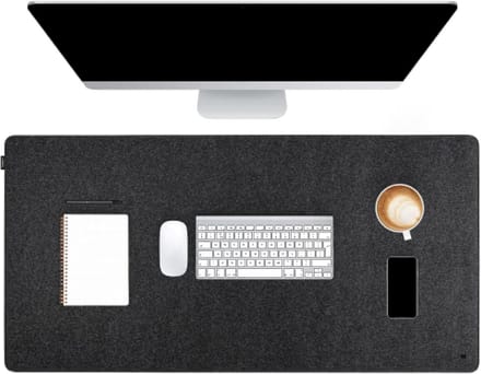 Extra Grote Grijze Desk Pad van Vilt voor Bureau en Muis - Schrijfmat