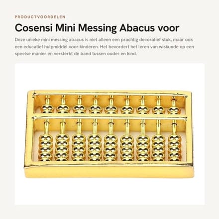 Mini Messing Abacus voor Kinderen en Decoratie