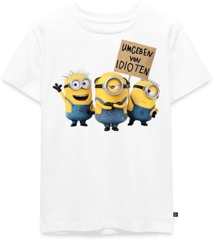 Minions Met Schild Umgeben Von Idioten Premium T Shirt Kinderen