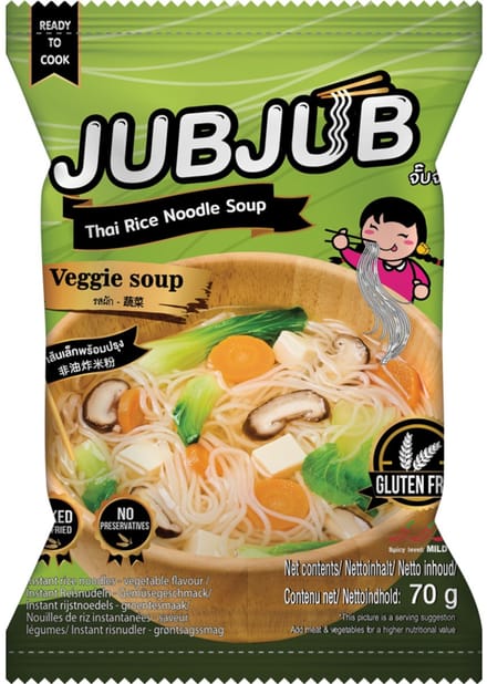 Jub Jub Instant Rijst Noodles Groenten 12 x70 g