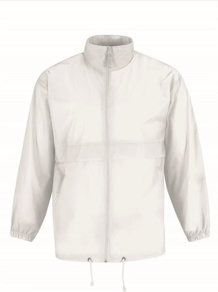 B&C Windbreaker - sirocco windjas - wit - heren met capuchon XL Wit