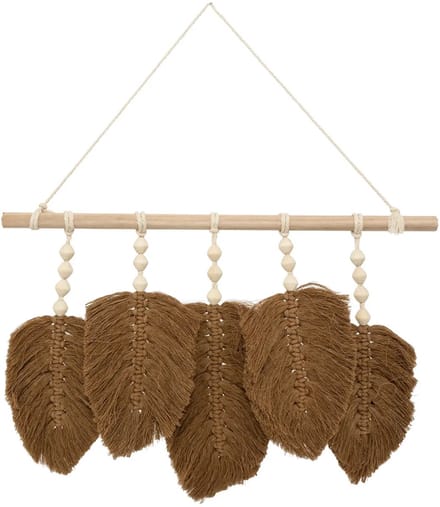 Atmosphera Bohemien Wanddecoratie – Hout/Katoen – Bruin – 58 cm