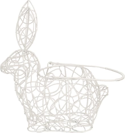 Clayre & Eef Eiermand Konijn 20x12x24 cm Wit Metaal