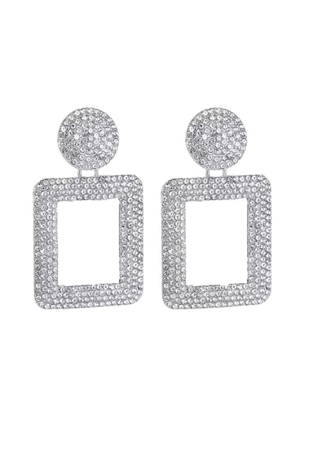 Margot Bardot Cadre Argent Drops Oorbellen Silver