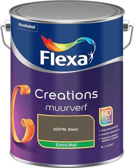 Flexa - Creations Muurverf Extra Mat - 100% Sisal - Mengverf - 5 L