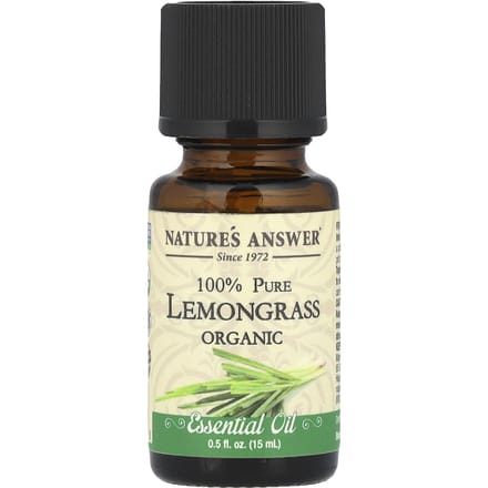 Nature'S Answer, Organic Essential Oil, 100% Pure Lemongrass, 0.5 Fl Oz (15 Ml)