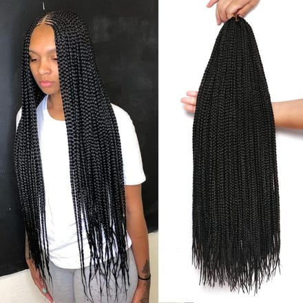 7 Stuks Pre-Looped Box Braids Vlechthaar 24 Inch Haarextensions voor Zwarte Vrouwen
