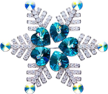 Blauwe Kristal Sneeuwvlok Broche