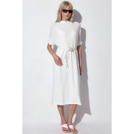 Geverfde Midi-jurk met Riem