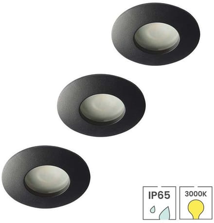 Lybardo - Inbouwspots badkamer 3-pack + Philips LED Spot 3.5W - Modern Warmwit Licht