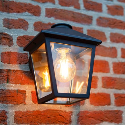LUTEC Zago Wandlamp voor buiten - Helder glas - E27 - Matzwart