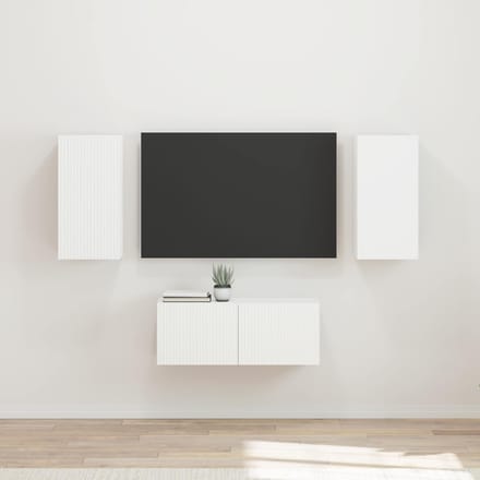 vidaXL - Tv-meubelset - 6 - st - Wit - Bewerkt - hout