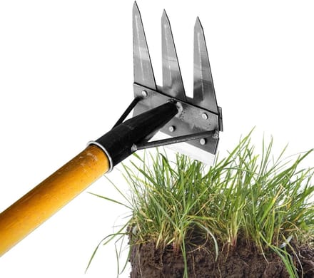 Tuinhark Multifunctioneel - Handhark Onkruid - Gazon Onderhoud - Dubbelzijdige Kop - 20cm Breed - Metaal