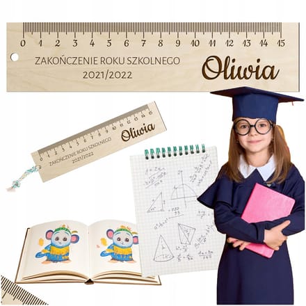 SMX Design - Houten Schoolliniaal - 15cm - Gepersonaliseerd - Met Naam