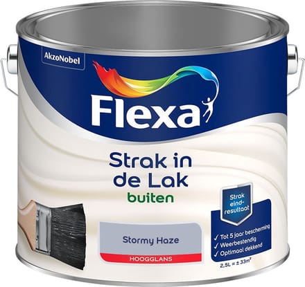 Flexa - Strak In De Lak Buitenlak Hoogglans - Stormy Haze - Mengverf - 2,5 L
