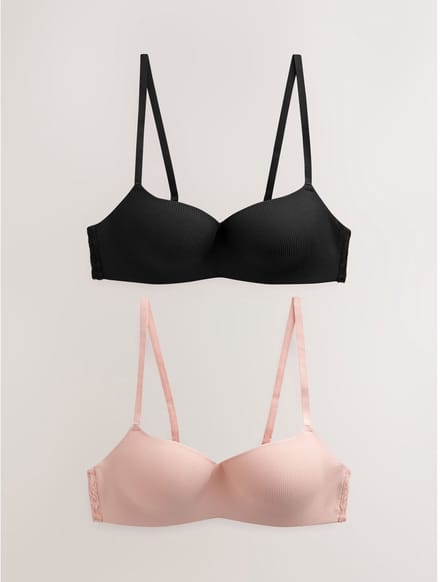 Next - Dames - Set van 2 Ultimate Comfort beha's met lichte vulling zonder beugel - Zwart