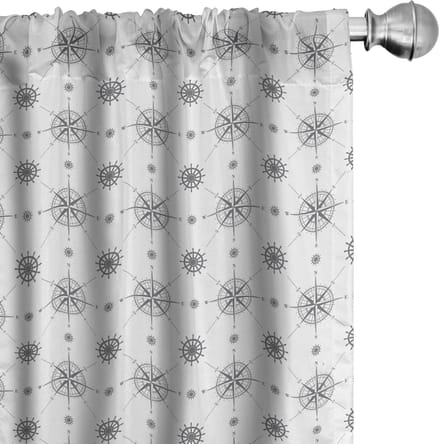 ABAKUHAUS Kompas Gordijnen – 2x75x225 cm – Microvezel – Zwart-Wit