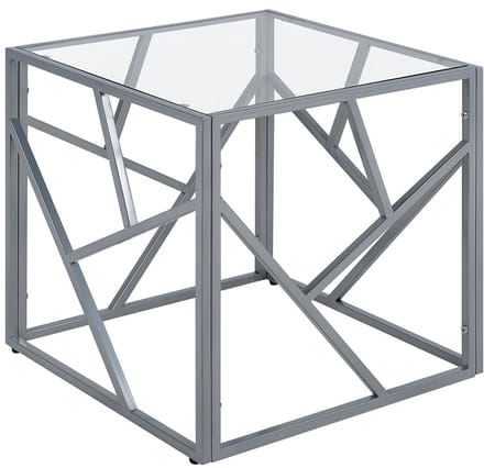 ORLAND - Bijzettafel - Zilver - Glas