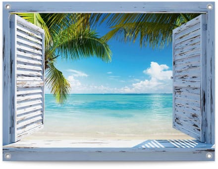 Tuinposter Tropisch strand - 60 x 80 - Canvas - REINDERS