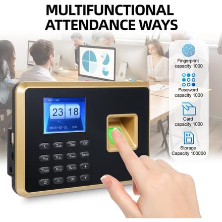 Machine de pointage biométrique Bisofice pour employés Support 1000 empreintes digitales 1000 mots de passe 1000 identifiants EU-3 beige