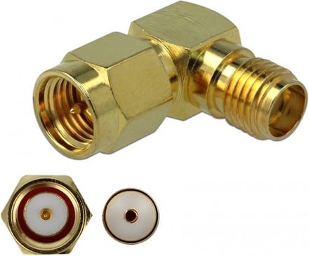SMA (m) - SMA (v) haakse adapter - 50 Ohm
